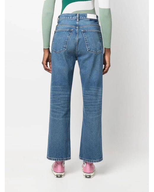 Re/done Blue High-Rise Flared Jeans