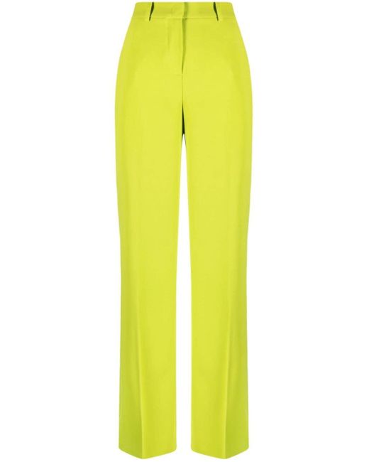 Pinko High-waisted Wide-leg Trousers in het Yellow