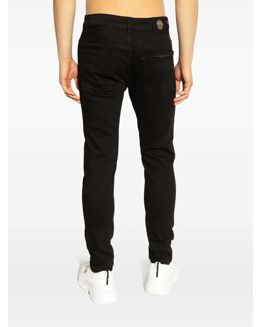 Versace Jeans Couture Black Logo-Patch Jeans for men
