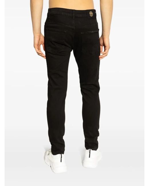 Versace Jeans Couture Black Logo-Patch Jeans for men