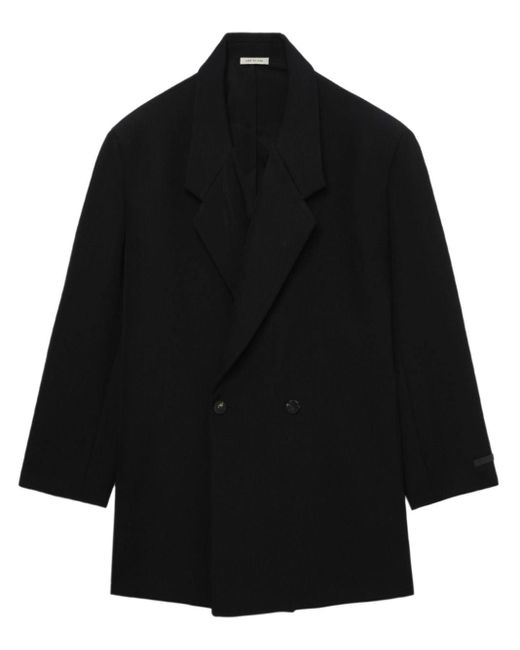 Fear Of God Black Notched Lapels Double-breasted Coat for men