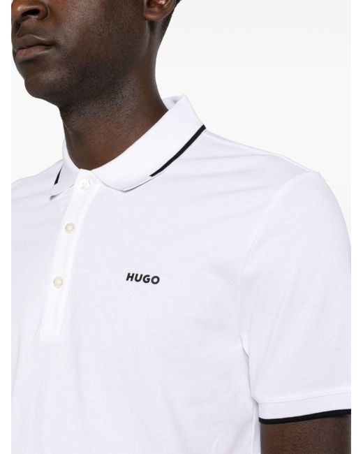 Boss Piqué Poloshirt Met Logo-applicatie in het White voor heren