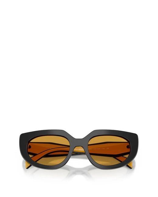 Prada Black Geometric-Frame Sunglasses