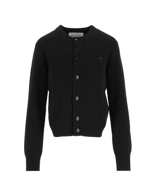 AMI Black Ami De Coeur Crew-Neck Cardigan