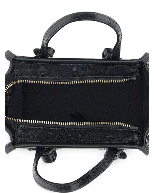 MARCELLA CLUB Black Miss Marcella Eel-Print Tote Bag