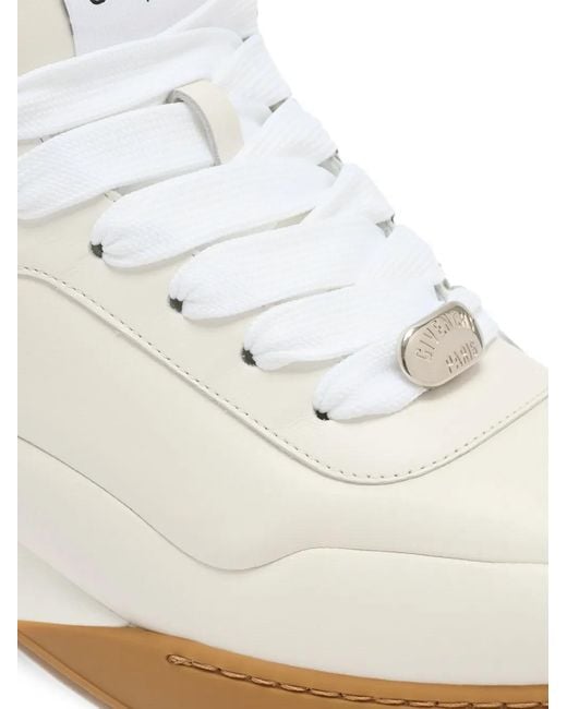Givenchy White Logo-Plaque Leather Sneakers for men