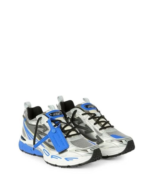 Off-White c/o Virgil Abloh Blue Zip Tie Panelled Sneakers for men
