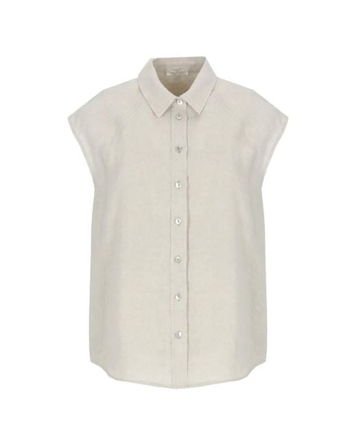 Panicale White Lace-Panel Shirt