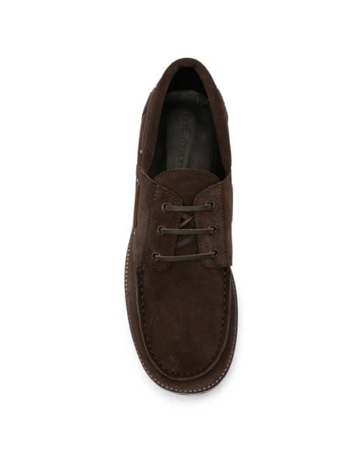 Studio Nicholson Brown Suede Lace-Up Boat Shoes for men