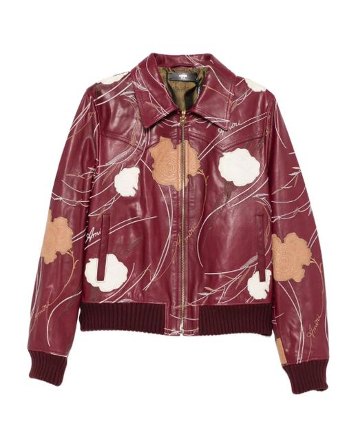 Leather Jackets Amiri de hombre de color Red