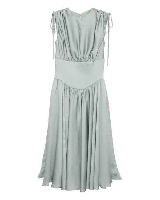 Amsale Blue Hammered Satin Dress