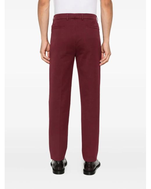 Brunello Cucinelli Red Pleated Trousers for men
