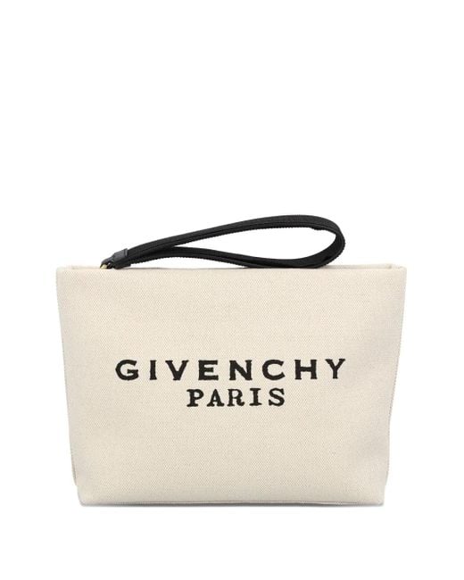 Givenchy Natural Clutch Mit Logo-Print