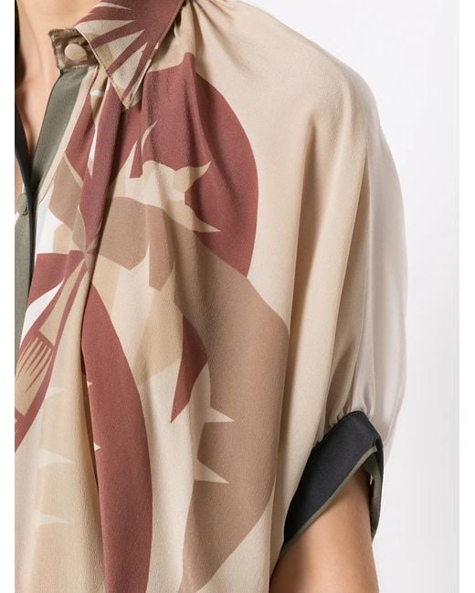Amir Slama Natural Tropical Print Shirt Dress
