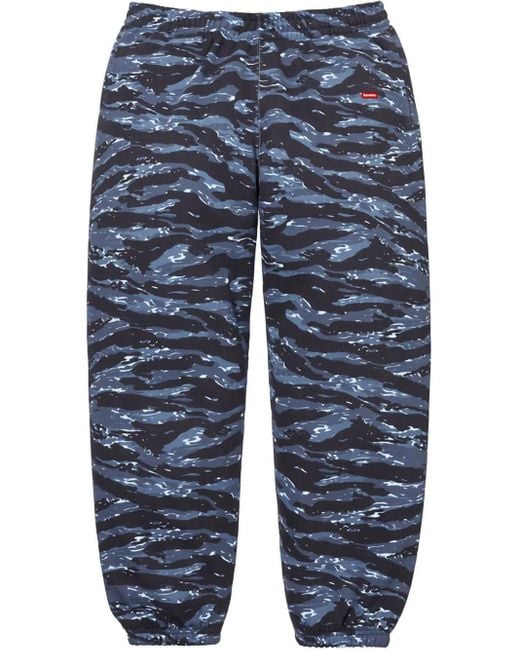 Supreme Blue Camouflage-Print Track Pants for men