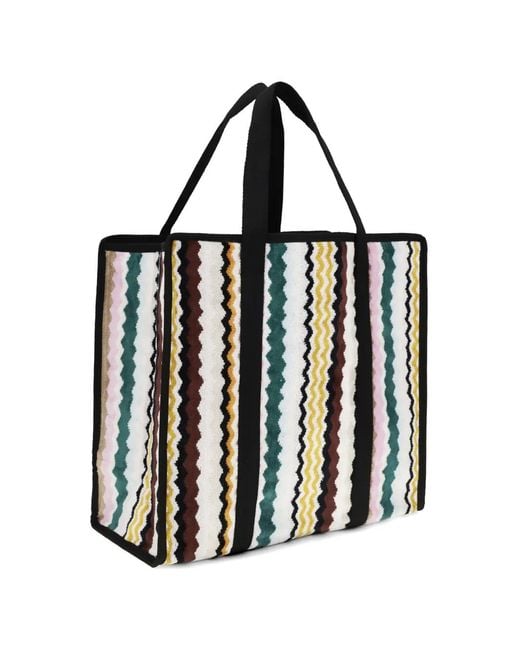 Missoni Black Aura Zigzag-Print Tote Bag