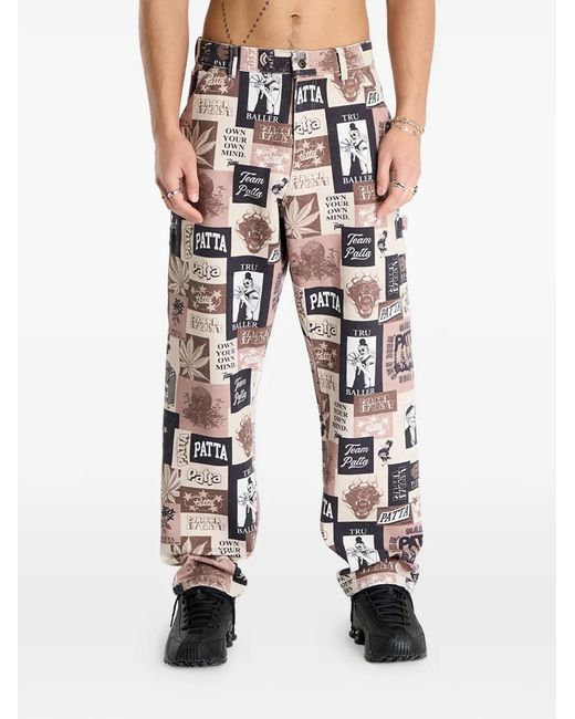 PATTA Natural Collage Trousers for men