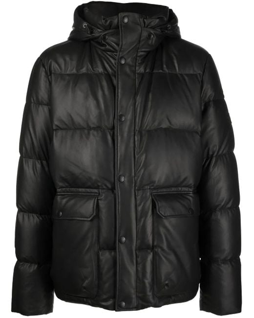 Yves Salomon Black Zipped Padded Jacket for men