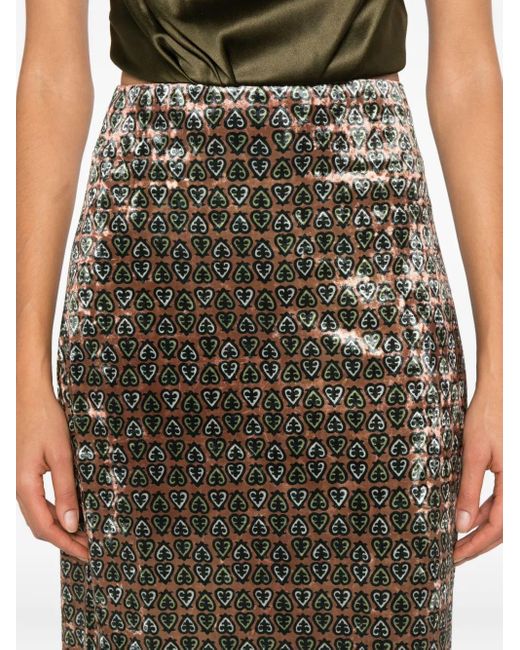 Pierre Louis Mascia Gray Patterned Skirt