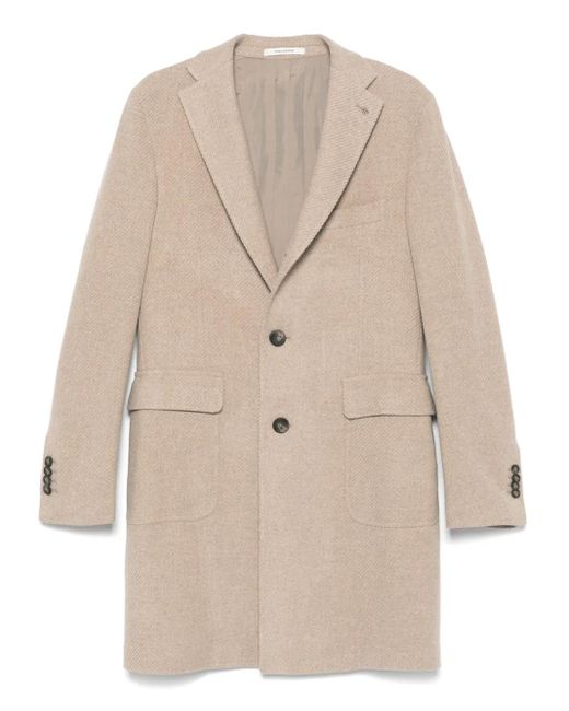 Tagliatore Natural Single-Breasted Coat for men