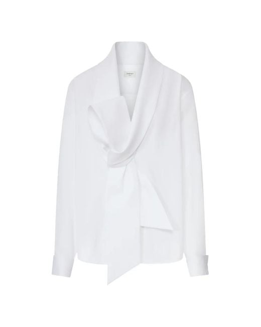 Saint Laurent White Lavallière Bow-Detail Cotton Shirt