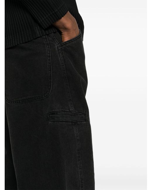 Lemaire Halbhohe Tapered-Jeans in Black für Herren