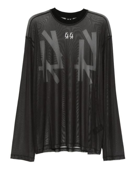 44 Label Group T-Shirt aus Mesh mit Logo-Print in Black für Herren