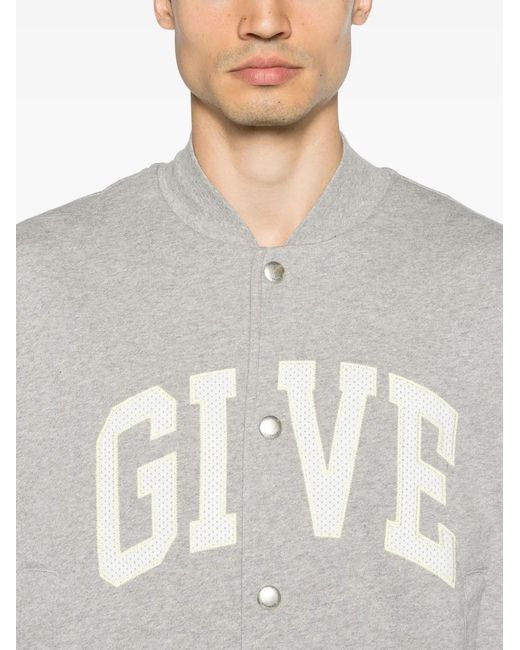 Givenchy Gray Jersey Varsity Bomber Jacket for men