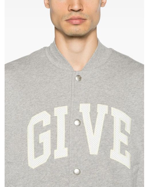 Givenchy Gray Jersey Varsity Bomber Jacket for men