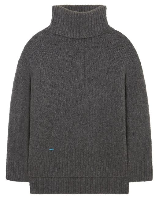 Alanui Gray Roll-neck Cashmere-silk Blend Jumper