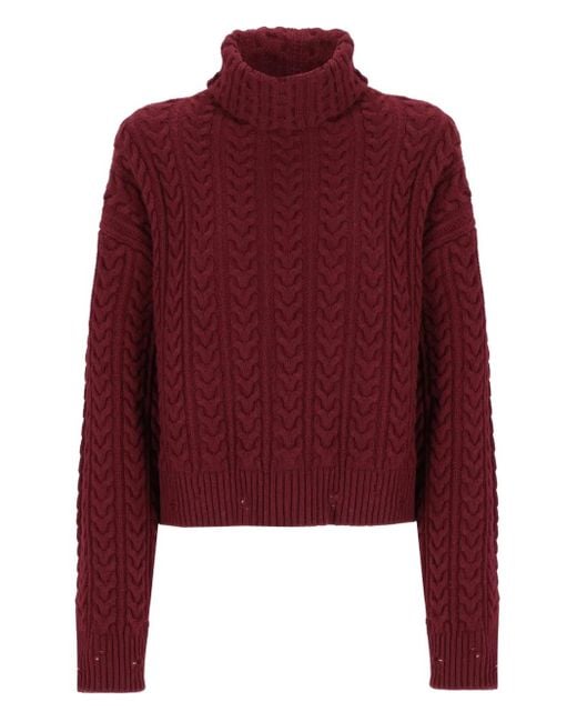 Jersey de punto de ochos con cuello alto Laneus de color Red