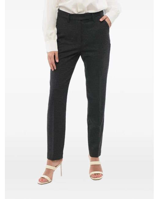 Department 5 Black Belt-Loops Straight-Leg Trousers
