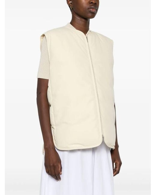 Jil Sander Natural Zip-Up Down Vest