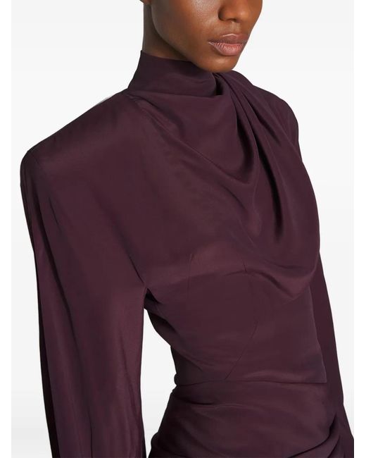 Mugler Purple Long-Sleeve Mini Dress