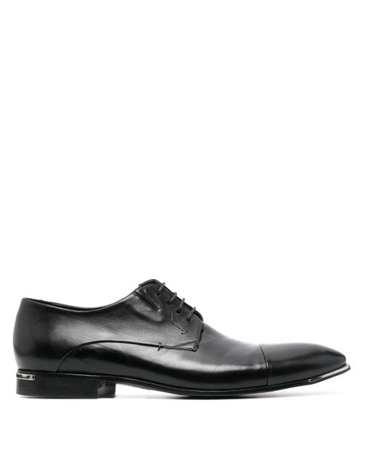 Baldinini Smooth Leather Derby Shoes in Black for Men | Lyst