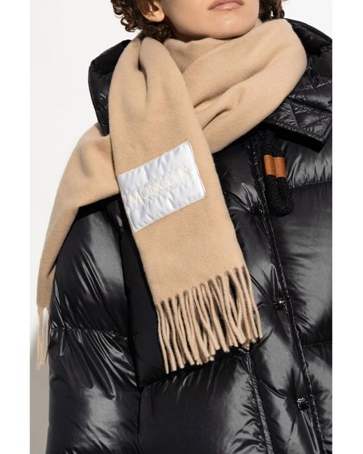 Bufanda Con Parche Del Logo Moncler de color Natural