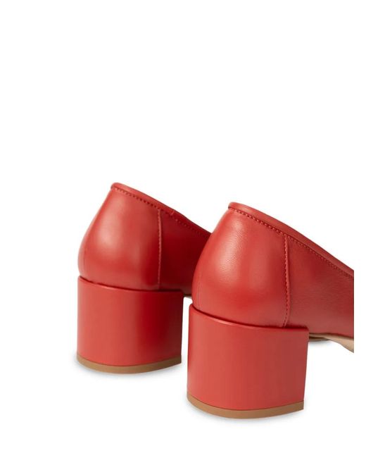 By Far Red Prudence Round-Toe Pumps