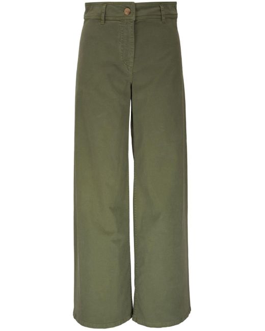 Nili Lotan Green Megan Stretch-cotton Trousers