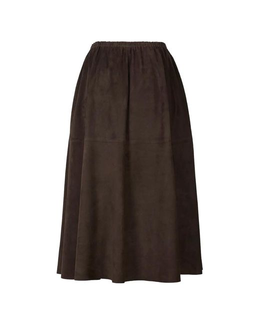 Desa Nineteenseventytwo Brown Elasticated A-Line Skirt