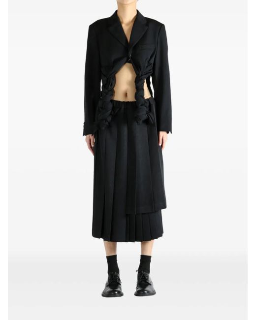 Comme des Garçons Black Braided-Detail Cropped Jacket