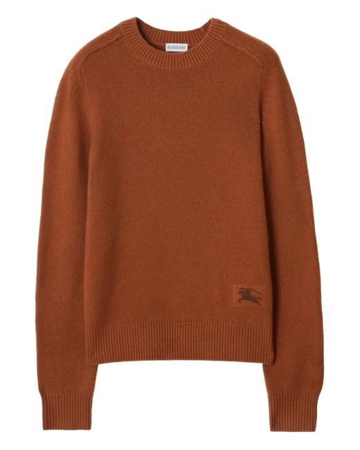 Burberry Brown Equestrian Knight-Embroidered Jumper