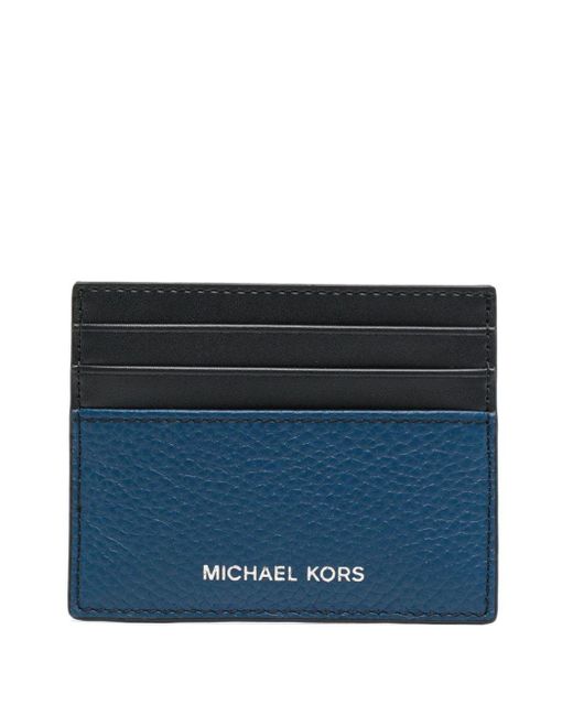 Michael Kors Blue Hudson Logo-plaque Cardholder for men