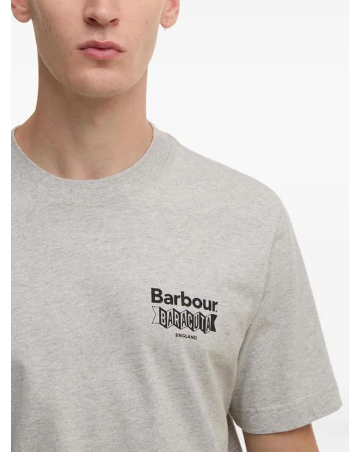 Barbour Gray Graphic-Print T-Shirt for men