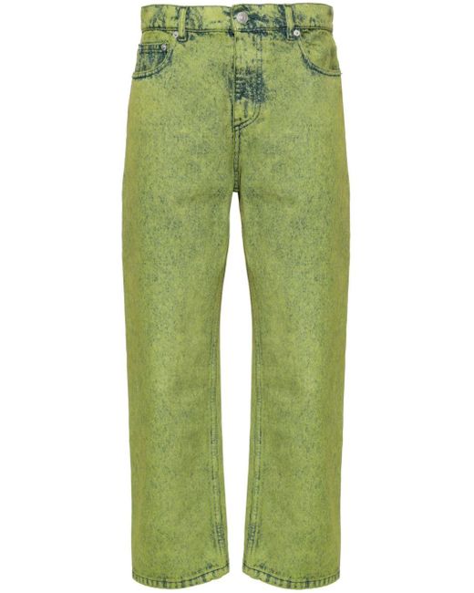 Marni Green Mid-rise Tapered-leg Jeans