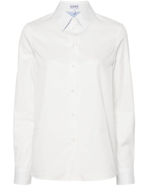 Loewe White Anagram-motif Cotton Shirt