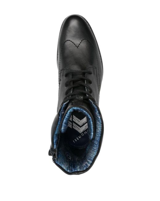 Bugatti Black Logo-plaque Leather Boots for men