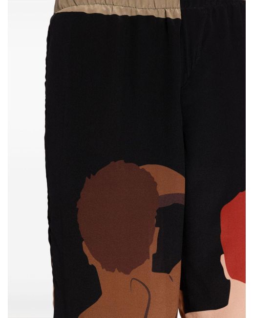 Amir Slama Black Graphic-print Silk Shirt for men
