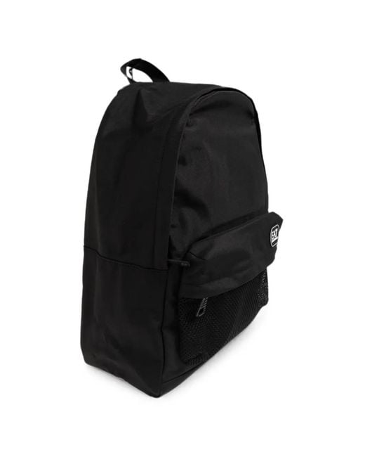 EA7 Black Logo-Patch Mesh-Pocket Backpack