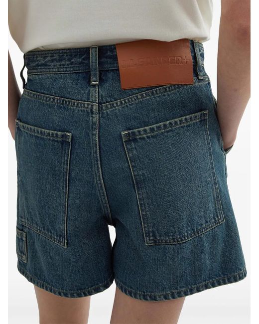 Jil Sander Blue High-Rise Denim Shorts