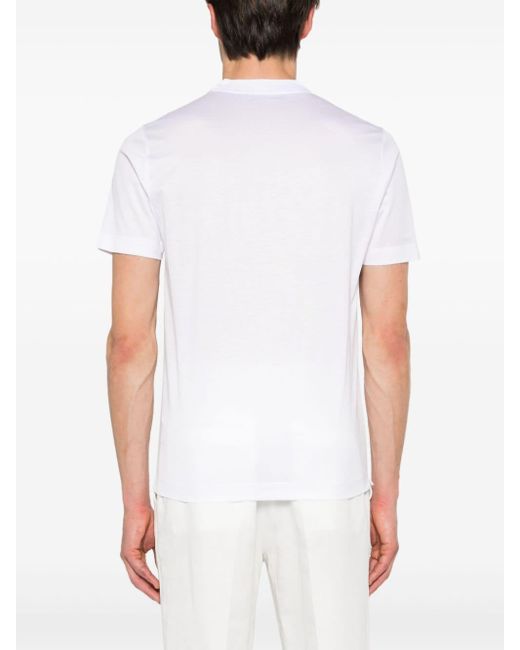Canali White Cotton T-shirt for men